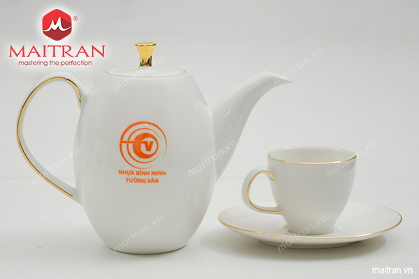 Bộ trà in logo Nhựa Bình Minh Tường Vân